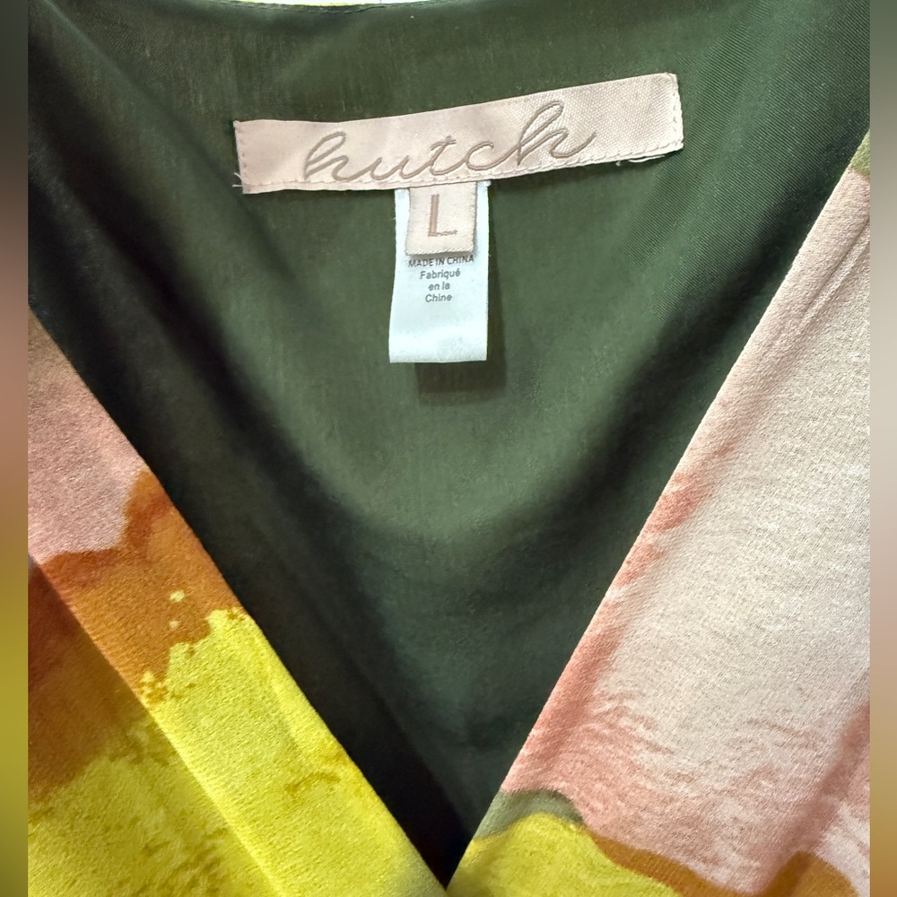 Hutch Floral High-Low Maxi Dress in Pink, Yellow & Olive - Picture 4 of 5